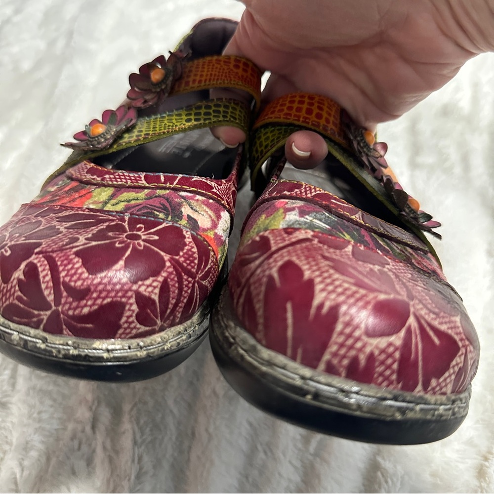 L’Artiste Size 38 Floral Mary Jane Shoes | Boho Comfort Flats | European Market - Picture 10 of 14